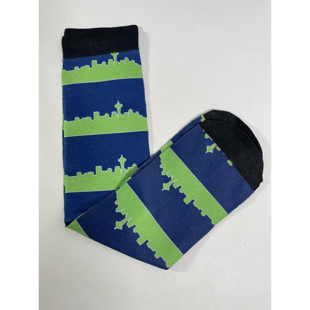 Buckle-Down mens Socks Seattle Skyline Multicolor Sz12 NEW